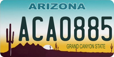 AZ license plate ACA0885