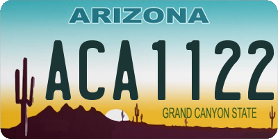 AZ license plate ACA1122