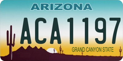 AZ license plate ACA1197