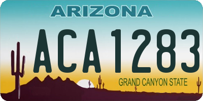 AZ license plate ACA1283