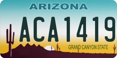 AZ license plate ACA1419