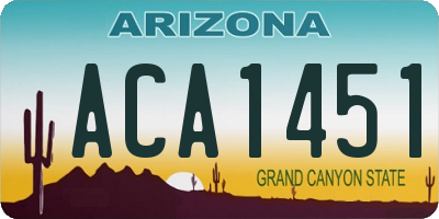 AZ license plate ACA1451