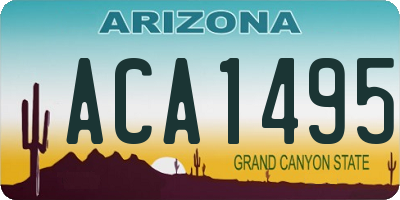 AZ license plate ACA1495