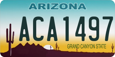 AZ license plate ACA1497