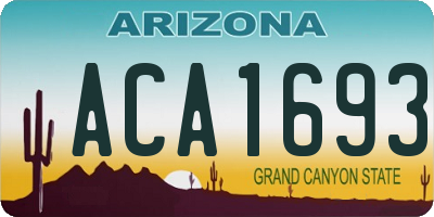 AZ license plate ACA1693
