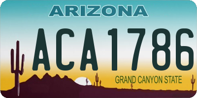AZ license plate ACA1786