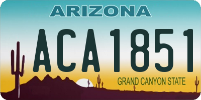 AZ license plate ACA1851