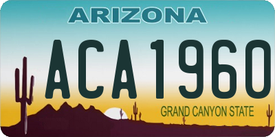 AZ license plate ACA1960