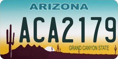 AZ license plate ACA2179