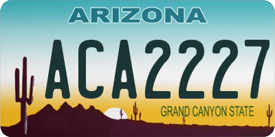 AZ license plate ACA2227