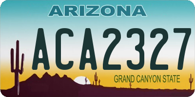 AZ license plate ACA2327
