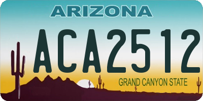 AZ license plate ACA2512
