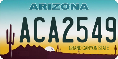 AZ license plate ACA2549
