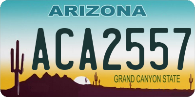 AZ license plate ACA2557