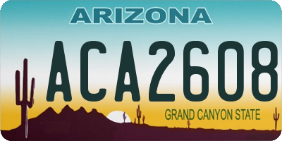 AZ license plate ACA2608