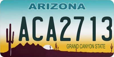 AZ license plate ACA2713
