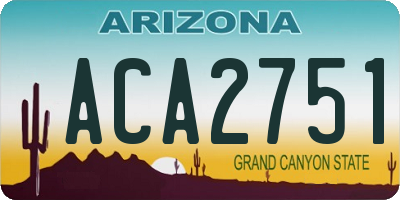 AZ license plate ACA2751