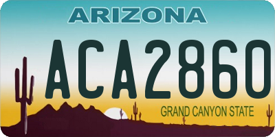 AZ license plate ACA2860