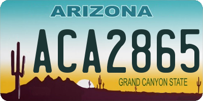 AZ license plate ACA2865