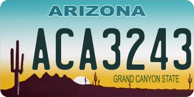 AZ license plate ACA3243