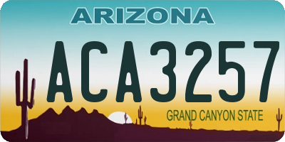 AZ license plate ACA3257