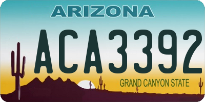 AZ license plate ACA3392
