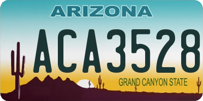 AZ license plate ACA3528