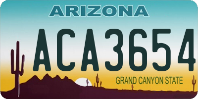 AZ license plate ACA3654