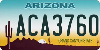 AZ license plate ACA3760