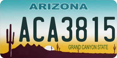 AZ license plate ACA3815