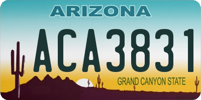 AZ license plate ACA3831