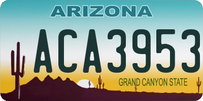AZ license plate ACA3953