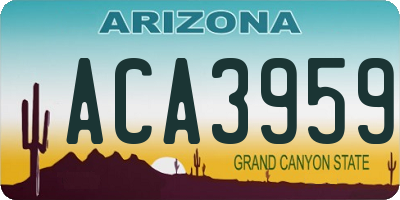 AZ license plate ACA3959