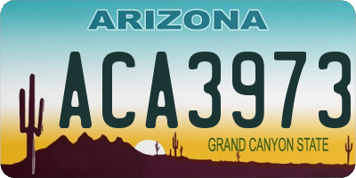 AZ license plate ACA3973