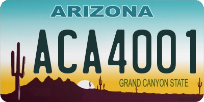 AZ license plate ACA4001