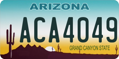 AZ license plate ACA4049