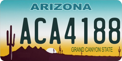 AZ license plate ACA4188