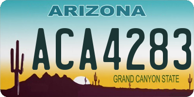 AZ license plate ACA4283