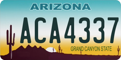 AZ license plate ACA4337