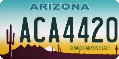 AZ license plate ACA4420