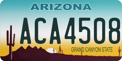 AZ license plate ACA4508