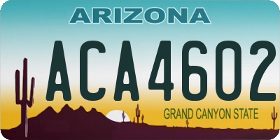 AZ license plate ACA4602