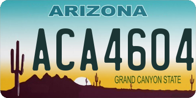 AZ license plate ACA4604