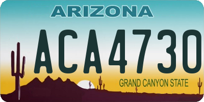 AZ license plate ACA4730