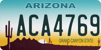 AZ license plate ACA4769