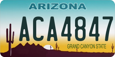 AZ license plate ACA4847