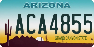 AZ license plate ACA4855