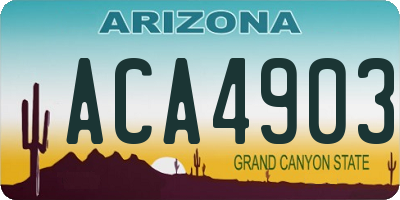 AZ license plate ACA4903