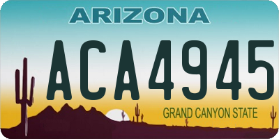 AZ license plate ACA4945