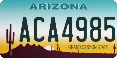 AZ license plate ACA4985